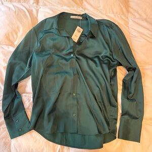Abercrombie Silk Green Button-Up Shirt